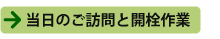 当日のご訪問と開栓作業